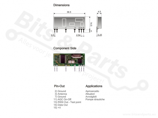 RF Receiver Aurel RX-4MM5/F 433.92MHz 650201110G
